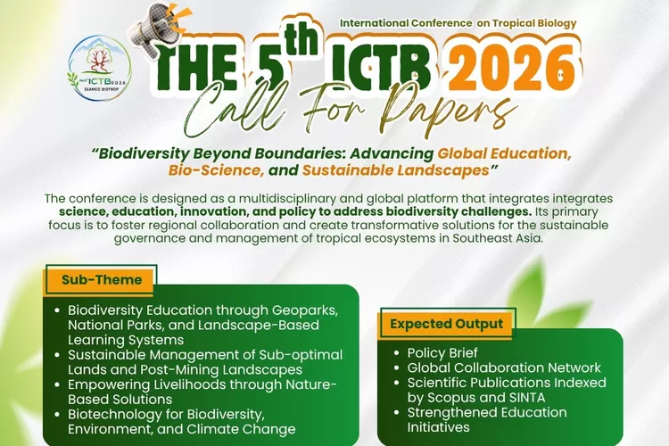 Kesempatan Emas! Riset Biodiversitas Bisa Tembus Scopus Lewat ICTB 2026, Pendaftaran Dibuka!