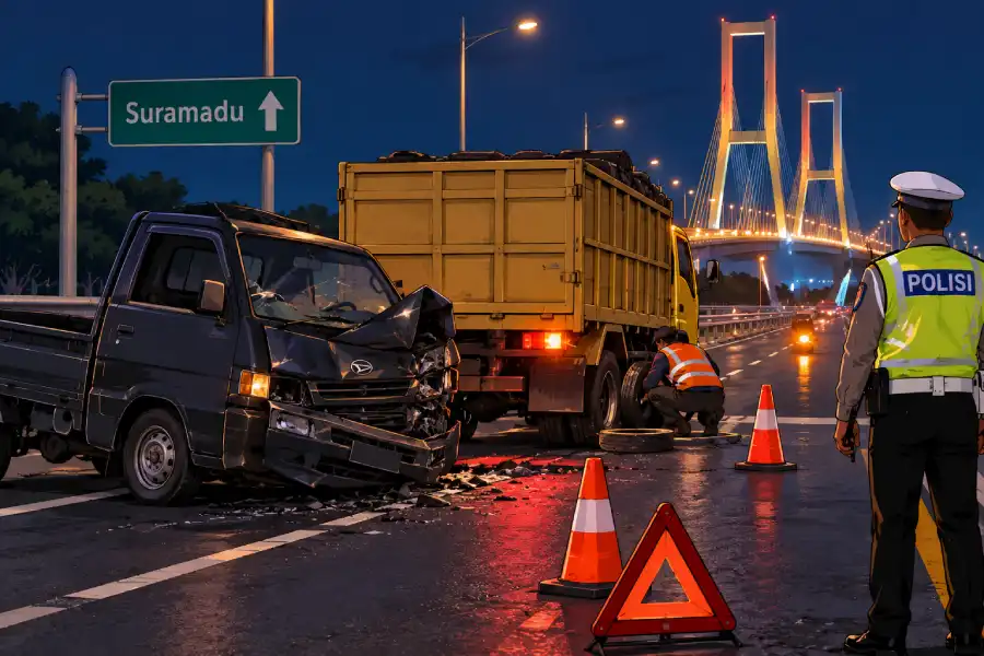 Luka di Akses Suramadu: Ketika Ban Pecah Berujung Maut di Dini Hari